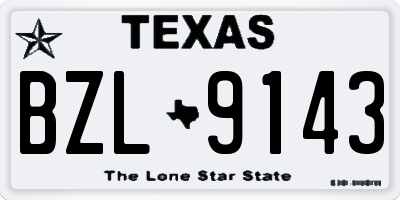 TX license plate BZL9143
