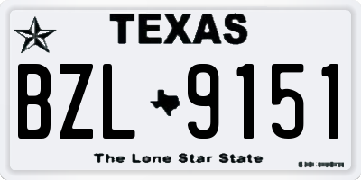 TX license plate BZL9151