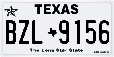 TX license plate BZL9156