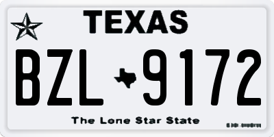 TX license plate BZL9172
