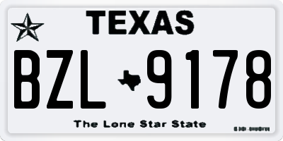 TX license plate BZL9178