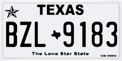 TX license plate BZL9183
