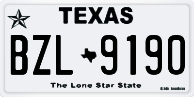 TX license plate BZL9190