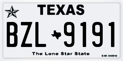 TX license plate BZL9191