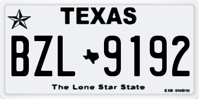 TX license plate BZL9192