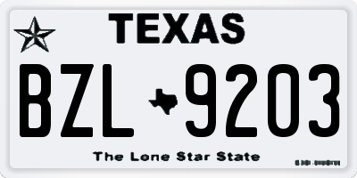 TX license plate BZL9203