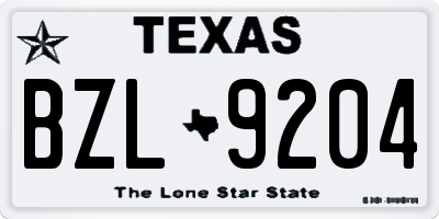 TX license plate BZL9204