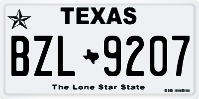 TX license plate BZL9207