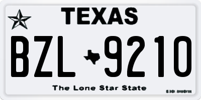 TX license plate BZL9210