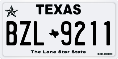 TX license plate BZL9211