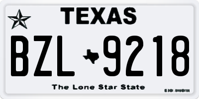 TX license plate BZL9218