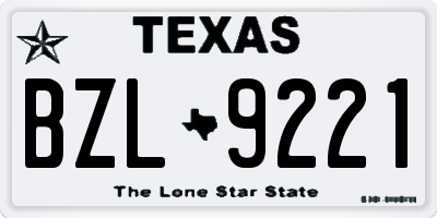 TX license plate BZL9221