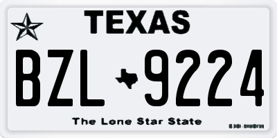 TX license plate BZL9224