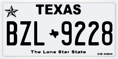 TX license plate BZL9228