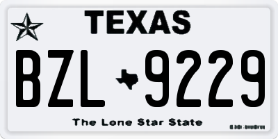 TX license plate BZL9229