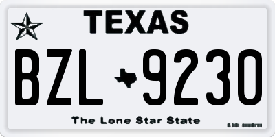 TX license plate BZL9230