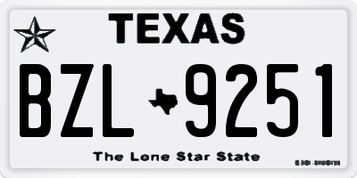 TX license plate BZL9251