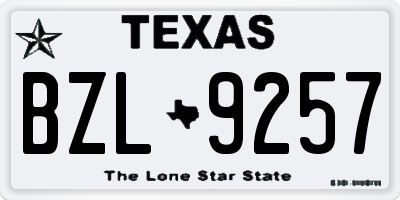 TX license plate BZL9257