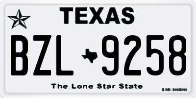 TX license plate BZL9258