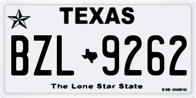 TX license plate BZL9262