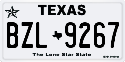 TX license plate BZL9267