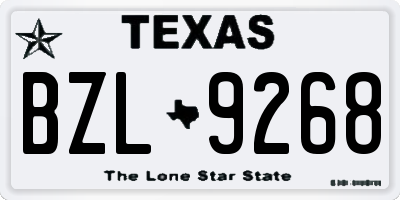 TX license plate BZL9268