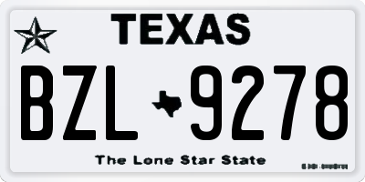 TX license plate BZL9278