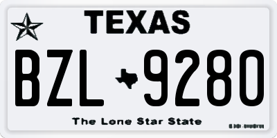 TX license plate BZL9280