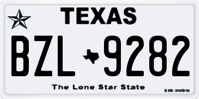 TX license plate BZL9282