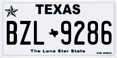 TX license plate BZL9286