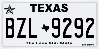 TX license plate BZL9292