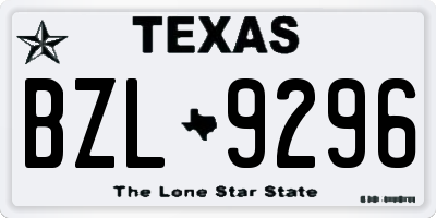 TX license plate BZL9296