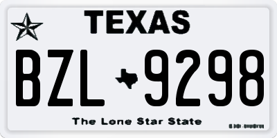 TX license plate BZL9298