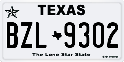 TX license plate BZL9302