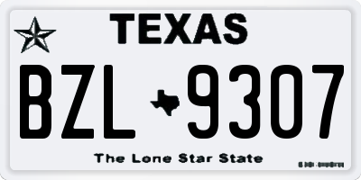 TX license plate BZL9307