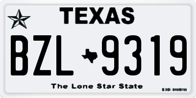 TX license plate BZL9319