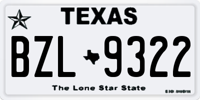 TX license plate BZL9322
