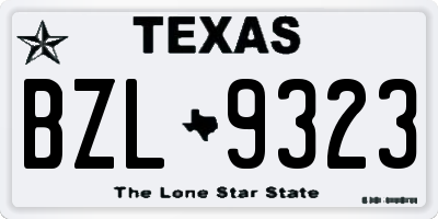 TX license plate BZL9323
