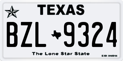 TX license plate BZL9324