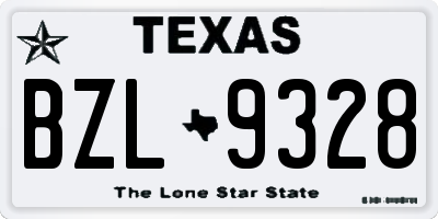TX license plate BZL9328