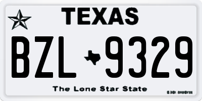 TX license plate BZL9329