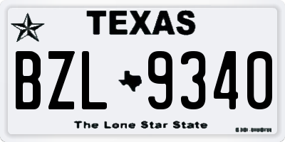 TX license plate BZL9340