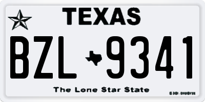 TX license plate BZL9341