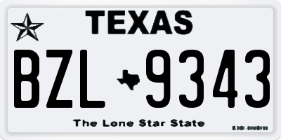 TX license plate BZL9343