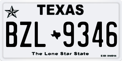 TX license plate BZL9346