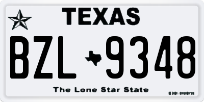 TX license plate BZL9348