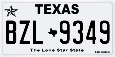 TX license plate BZL9349