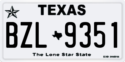 TX license plate BZL9351