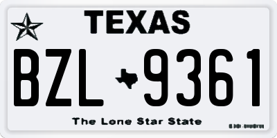 TX license plate BZL9361