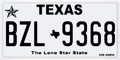 TX license plate BZL9368